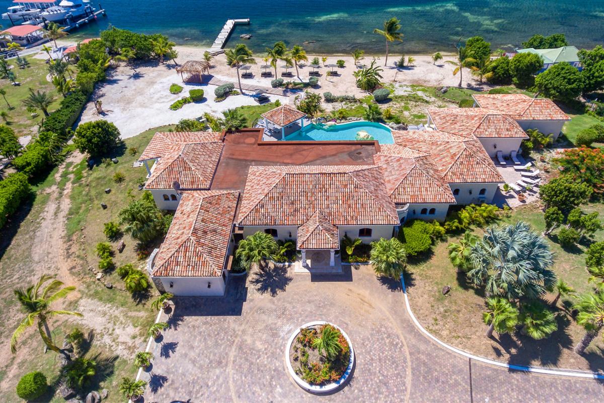St Martin villa rental with private beach - Aerial view